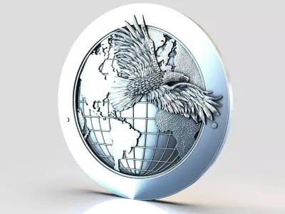 Eagle and globe seal 3D print model