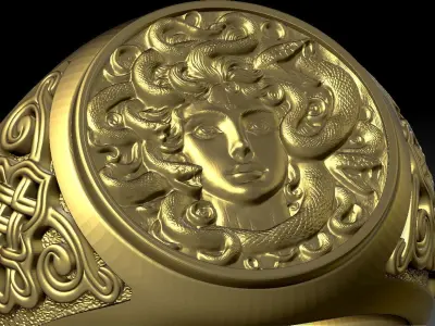 MEDUSA THEMED RING 3D print model