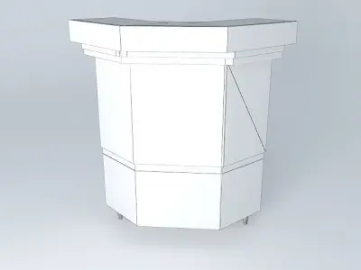 Kit octagonal counter with wooden top Free 3D model