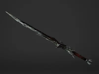 Fire Great Sword Low-poly 3D model