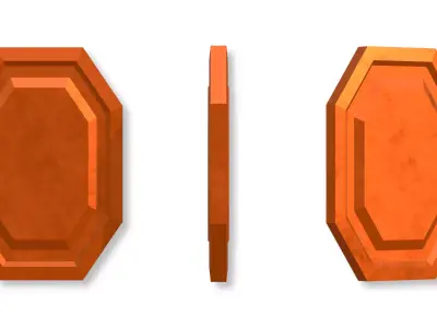Stylized Copper Silver and Gold Coins Low-poly 3D model
