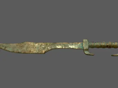 sword rusty Low-poly 3D model
