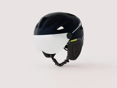 Pedelec Bicycle Helmet - Blue Low-poly 3D model