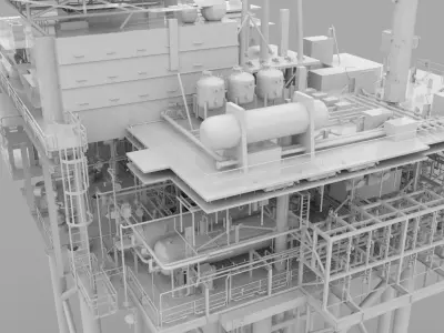 OFFSHORE Gas Treatment Platform  3D model