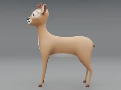 3D Deer Cartoon Character 3D model