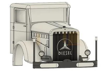 MERCEDES L 6500 1935 LKW TRUCK LASTWAGEN KAROSSERIE KABINE 3D print model