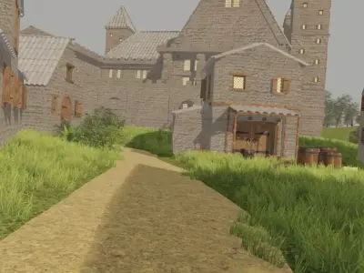Peaceful Village Landscape 3D model