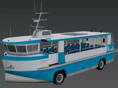 Amphibious Ferry Tatihou III 3D low-poly Low-poly 3D model