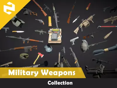 Military Weapons Collection Low-poly 3D model