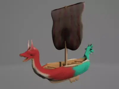Viking Longship simple 3D model