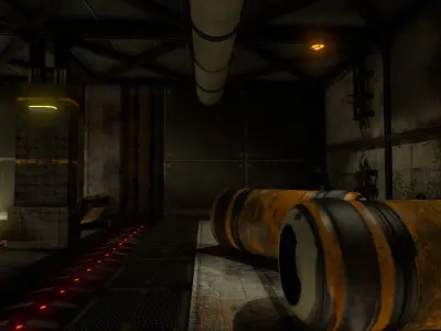 Abandoned Base Level Design Props Low-poly 3D model