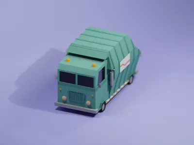 Garbage truck 3D model V2