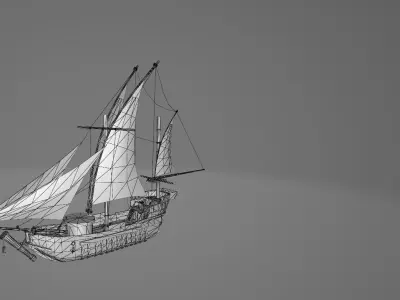 Pirate Ship 9 Low-poly 3D model