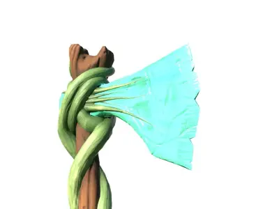 Game-Ready Stylized Fantasy Nature Axe Low-poly 3D model