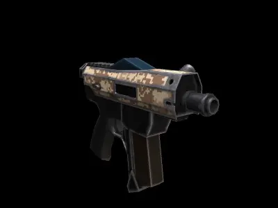 Futuristic machine pistol Low-poly 3D model