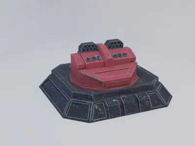 Missile Turret Low-poly 3D model