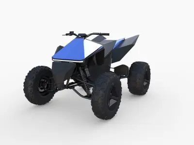Tesla Cyberquad ATV Blue 3D model