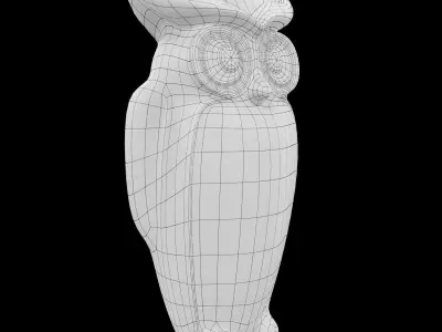 Ceramics Owl model Low-poly 3D model