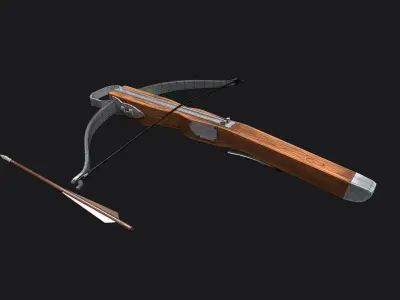 Hand Paint Crossbow 3D model