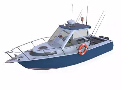 Fishing Boat 07 Low-poly PBR Low-poly 3D model
