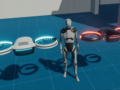 Sci Fi BiCopter Drone Low-poly 3D model