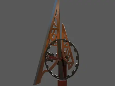 steampunk spear Low-poly 3D model