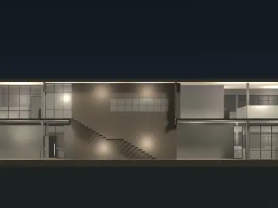 Office in section cut 25-11 3D model