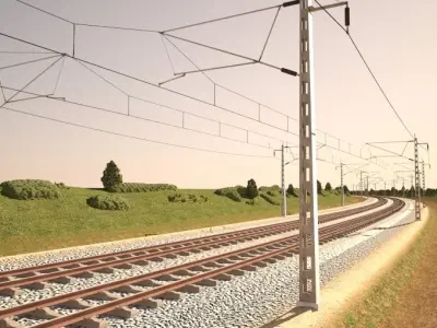 Tileable railway  3D model