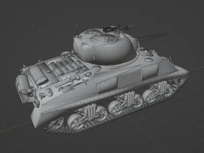 M4 A2 Sherman Low-poly 3D model