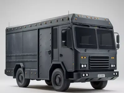 Realistic Armored SWAT Van 3D Model Low-poly 3D model