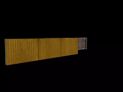 Modular corrugated fence 3D model