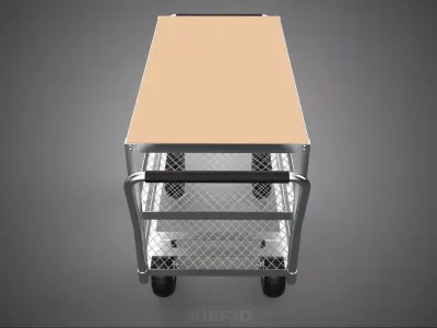 DISH TRANSPORT KITCHEN FOOD RESTAURANT ROLLING TRAY TROLLEY CART 3D model