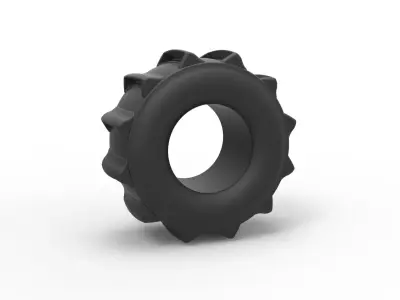 Dirt dragster rear tire 3 Scale 1 to 25 3D print model
