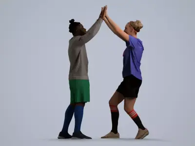 00485Elsje008 - Adult Caucasian woman exercising in summer 3D model