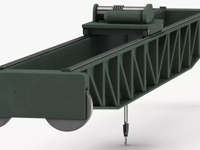 Game Ready Interior Overhead Crane 3D model