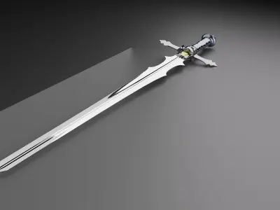 medieval sword 3D model 10