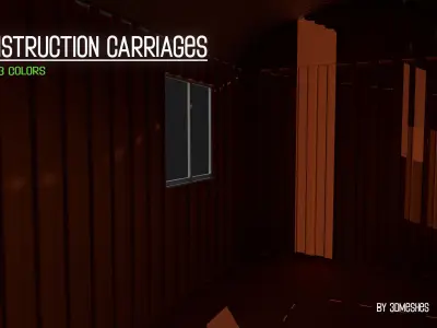 Construction Carriages 2  Low-poly 3D model