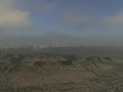 Epic 200km Mountain Range - Cinematic Aerial Background 3D model
