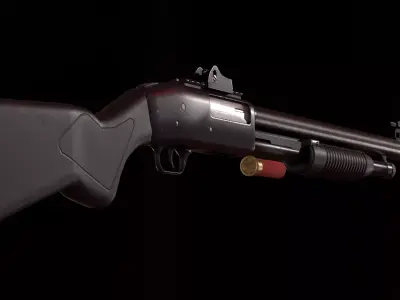 Shotgun M590 low poly Free low-poly 3D model