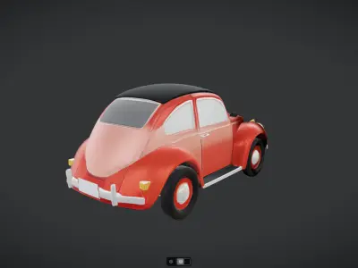 Classic red Volkswagen Beetle car 3D model purchase