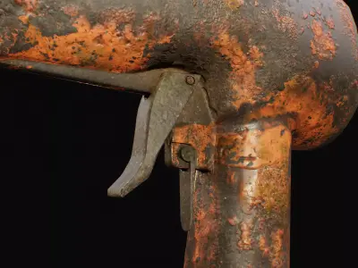 Rusty Air Nailer  Low-poly 3D model