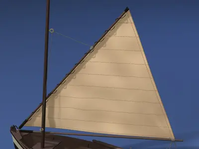 Wooden Sailboat Scale Model 3D model