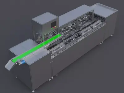 Automatic testing production line for mobile phone charger plugs 3D model