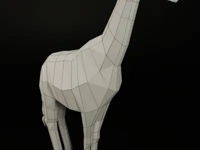 Giraffe - low poly model wooden Free 3D model