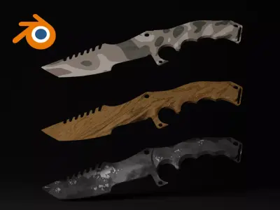 Military knife - Melee weapon 3D model