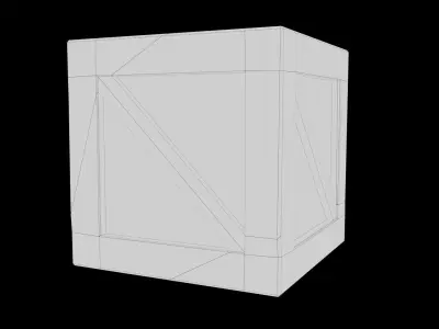 Wooden Crate Low-poly 3D model 2