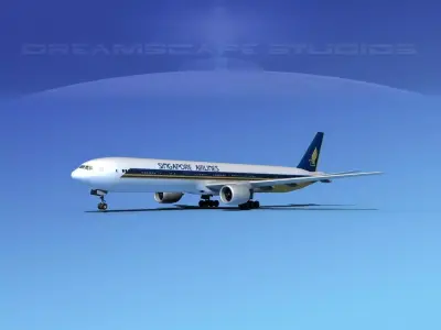 Boeing 777-300 Singapore Airlines 3D model