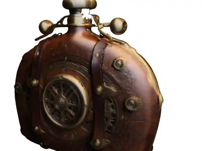 Steampunk Chrono Flask 3D model