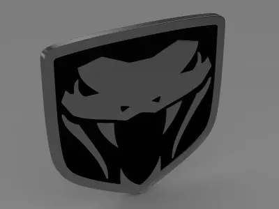 Dodge viper fangs 2003 logo 3D model