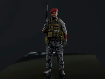 Mercenary Low-poly 3D model